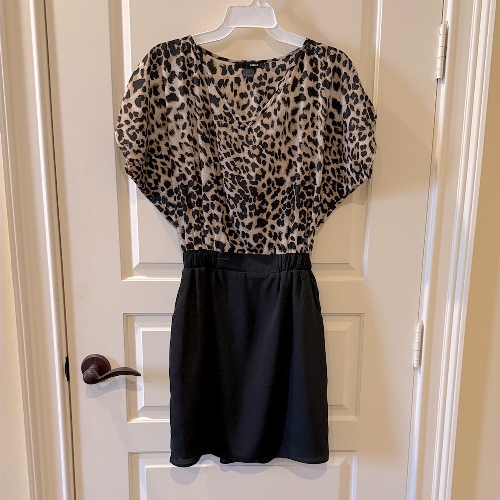 Aqua Leopard Printed  Dress w/pockets. Really cool and fun dress.